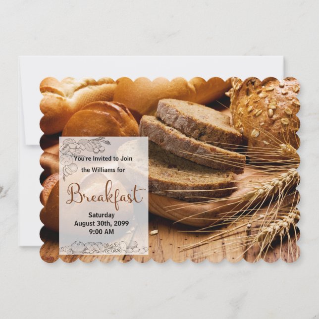 Join Us for Breakfast Fresh Baked Breads Invitation (Front)