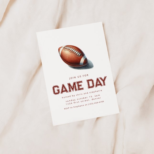 Join Us For Game Day Football Party  Invitation (Creator Uploaded)