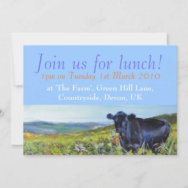 Join us for lunch! Personalisable Invitation (Front)