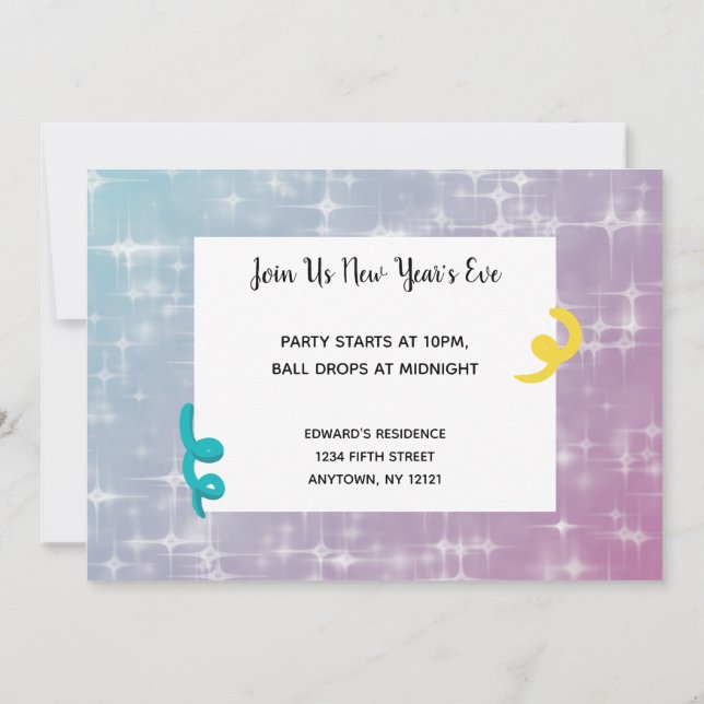 Join Us for New Year's Eve Photo Party Invitation (Back)