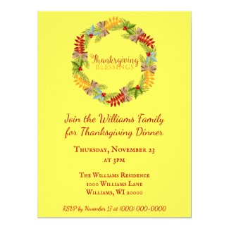 Join us for Thanksgiving Dinner Invitation