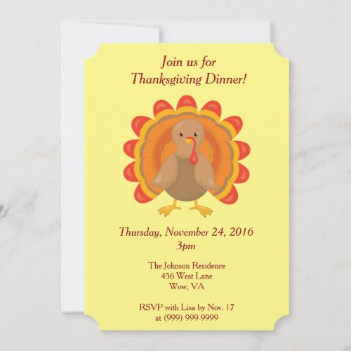 Join us for Thanksgiving Dinner Invitation