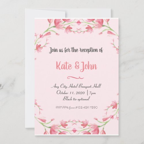 Join us for the reception of wedding party  invitation