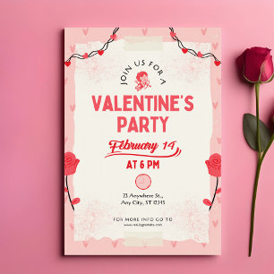 Join Us For Valentine's Party Note Card