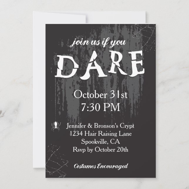 Join Us if you Dare Dark Invitation (Front)