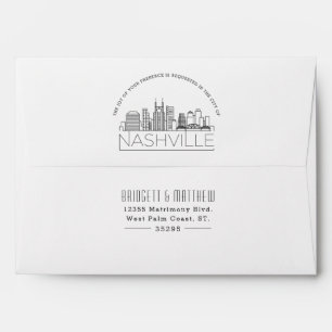 Join Us In Nashville Pre-addressed Wedding Envelope