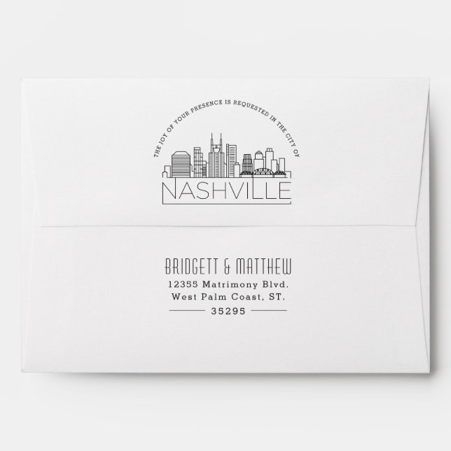 Join Us In Nashville | Pre-addressed Wedding Envelope (Back (Top Flap))
