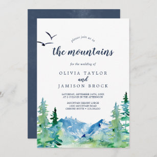 Join Us In The Mountains Destination Wedding Invitation