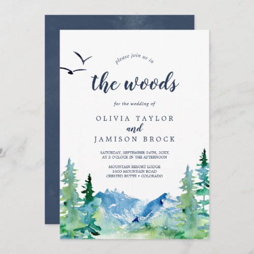 Join Us In The Woods Destination Wedding Invitation