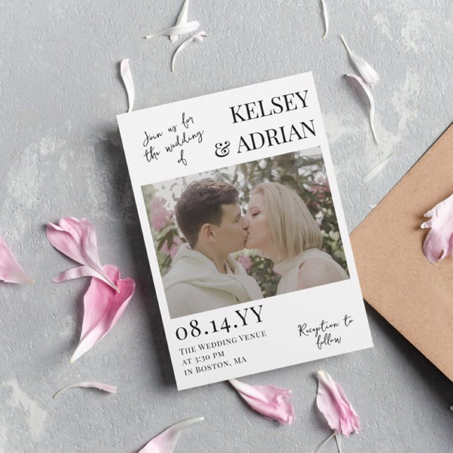 Join Us Modern Typography Photo Wedding Invitation (Creator Uploaded)
