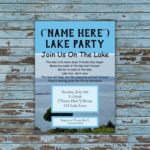 Join Us On The Lake Customizable Invitation