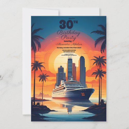 Join us on the sea cruise Birthday Party Invitation