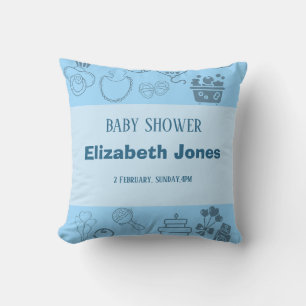 "Join Us to Celebrate Our Little Prince on the Way Throw Pillow