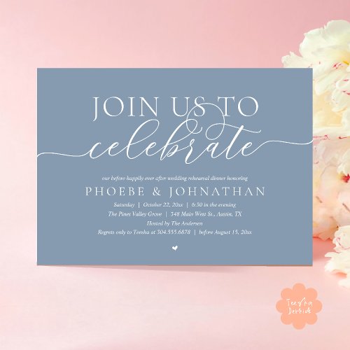 Join Us To Celebrate, Wedding Rehearsal Dinner