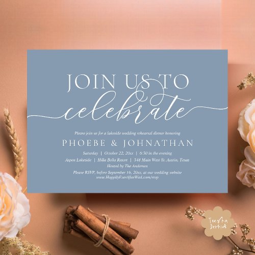 Join Us To Celebrate, Wedding Rehearsal Dinner