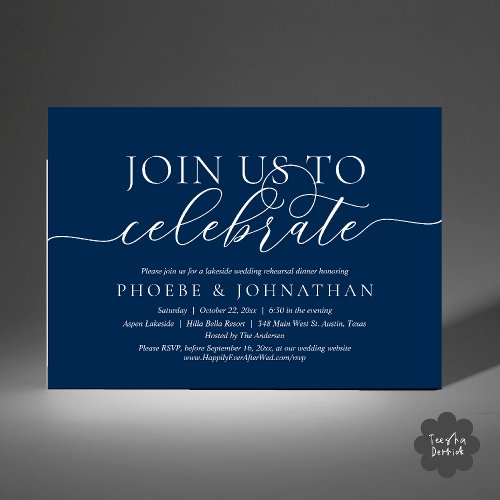 Join Us To Celebrate, Wedding Rehearsal Dinner