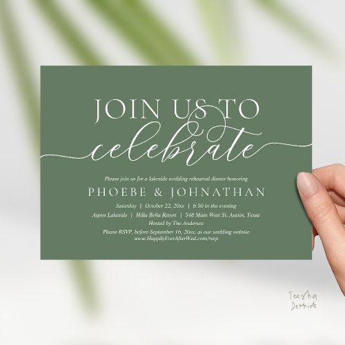 Join Us To Celebrate, Wedding Rehearsal Dinner