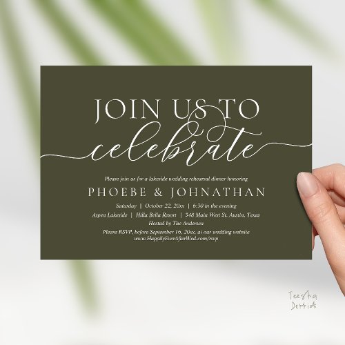 Join Us To Celebrate, Wedding Rehearsal Dinner