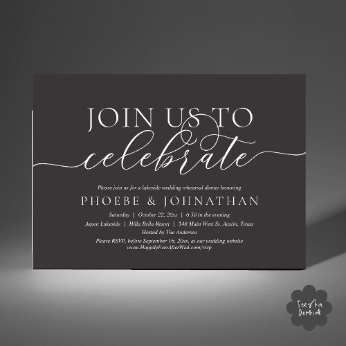 Join Us To Celebrate, Wedding Rehearsal Dinner