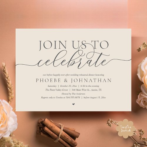 Join Us To Celebrate, Wedding Rehearsal Dinner