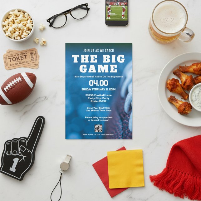 Join Us To Watch The Big Game Football Bash Invitation (Join Us To Watch The Big Game Football Bash Invitation)