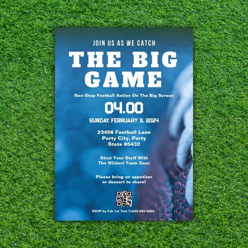 Join Us To Watch The Big Game Football Bash Invitation