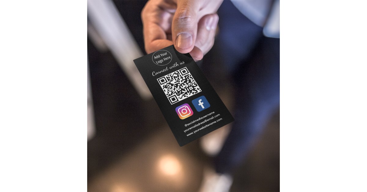 Join us via Social Media QR Code | Connect with Us Business Card | Zazzle