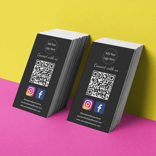 Join us via Social Media QR Code  Connect with Us Business Card