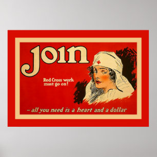 Join ~ Vintage Nurse WW1 Poster