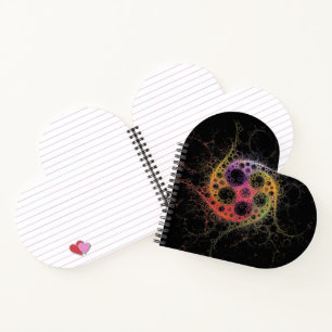 Joined at the Center Heart Shaped Spiral Notebook