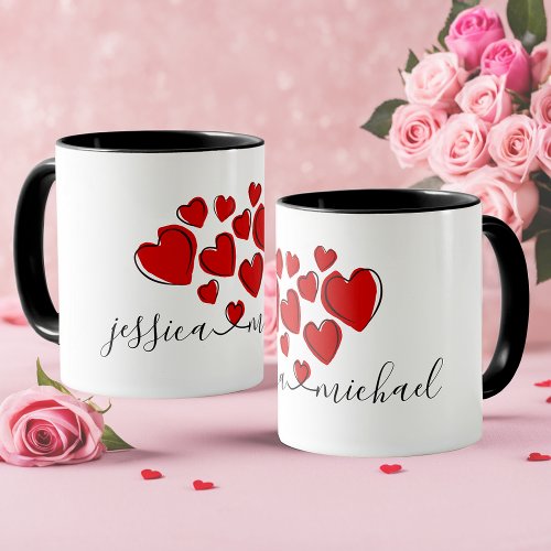 Joined by Love  Hearts Romantic Personalized Mug
