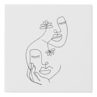 Joined faces faux canvas print