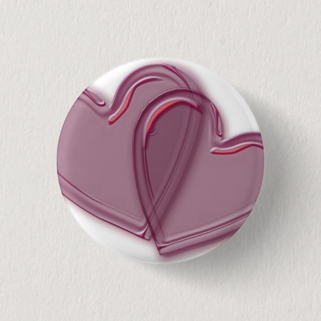 Joined Hearts Pinback Button (Front)