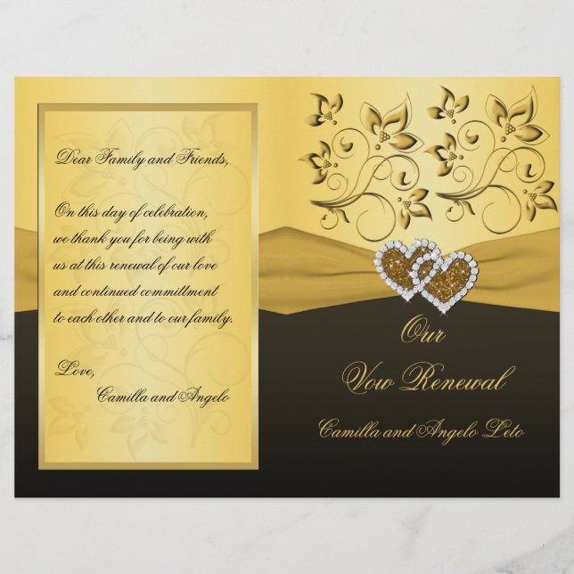 Joined Hearts Wedding Vow Renewal Program (Front)