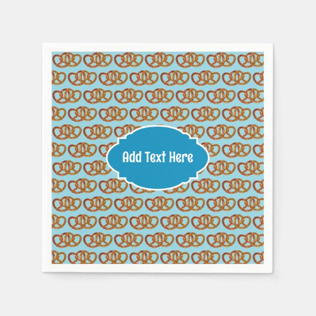 Joined Pretzels Pattern - quick personalized text  Napkins (Front)