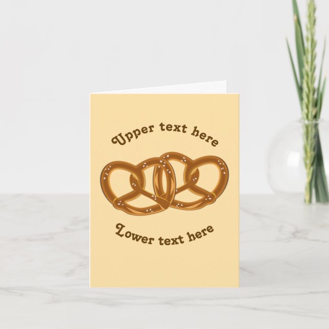Joined Pretzels with your text - bread theme easy Thank You Card (Front)