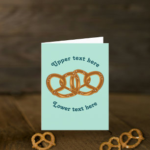 Joined Pretzels with your text - bread theme easy Thank You Card