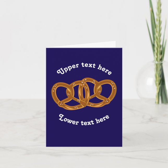 Joined Pretzels with your text - bread theme easy Thank You Card (Front)
