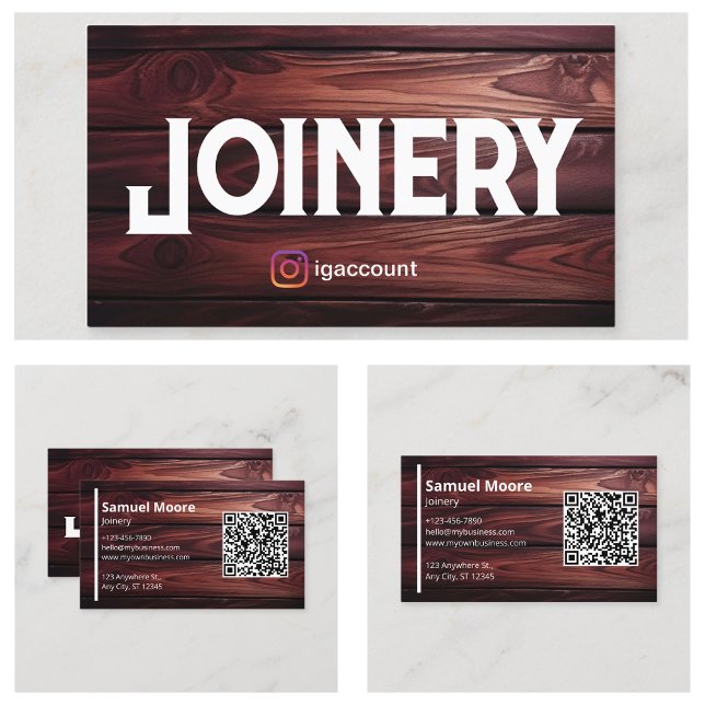 Joinery Templates Design Woodworkers QR Code Business Card (Joinery Templates Design Woodworkers QR Code Business Card
)