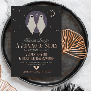 Joining of Souls Ghosts Lesbian Save the Date Foil Invitation