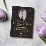 Joining of Souls Halloween Wedding Save the Date Foil Invitation<br><div class="desc">Are you joining souls in a Halloween wedding with a romantic ghost-theme or soulmate-theme? Let your friends,  relatives,  and acquaintances know to save the date with this gold foil printed card with a couple of ghosts on a starry night gazing lovingly into one another's hollow eyes.</div>