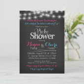 Joint Baby Shower Chalkboard Invitation Book Card (Standing Front)