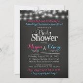 Joint Baby Shower Chalkboard Invitation Book Card (Front)