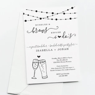 Joint Bachelor & Bachelorette Party Bubbles & Brew Invitation