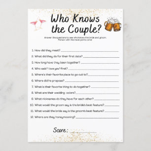 Joint Bachelor/Bachelorette Party Game Invitation