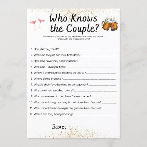 Joint BachelorBachelorette Party Game Invitation