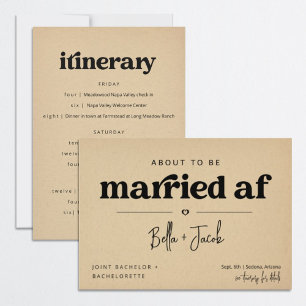 Joint Bachelor & Bachelorette Party Itinerary Invitation