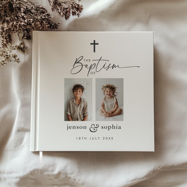 Joint Baptism 2 Photo Guest Book (Zazzle Joint Baptism 2 Photo Guest Book
)