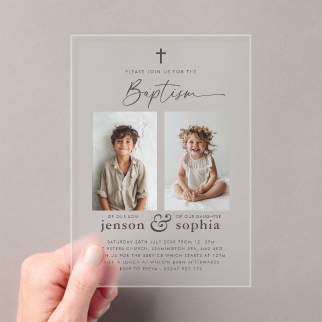 Joint Baptism 2 Photo Invitation (Insitu (Handheld))