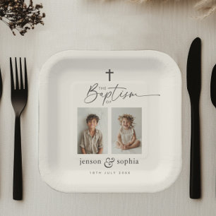 Joint Baptism 2 Photo Paper Plates